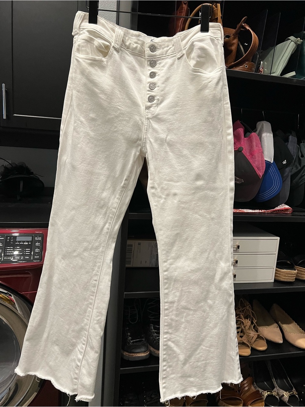 KanCan White High-Rise Button-Fly Flare Jeans 11/29